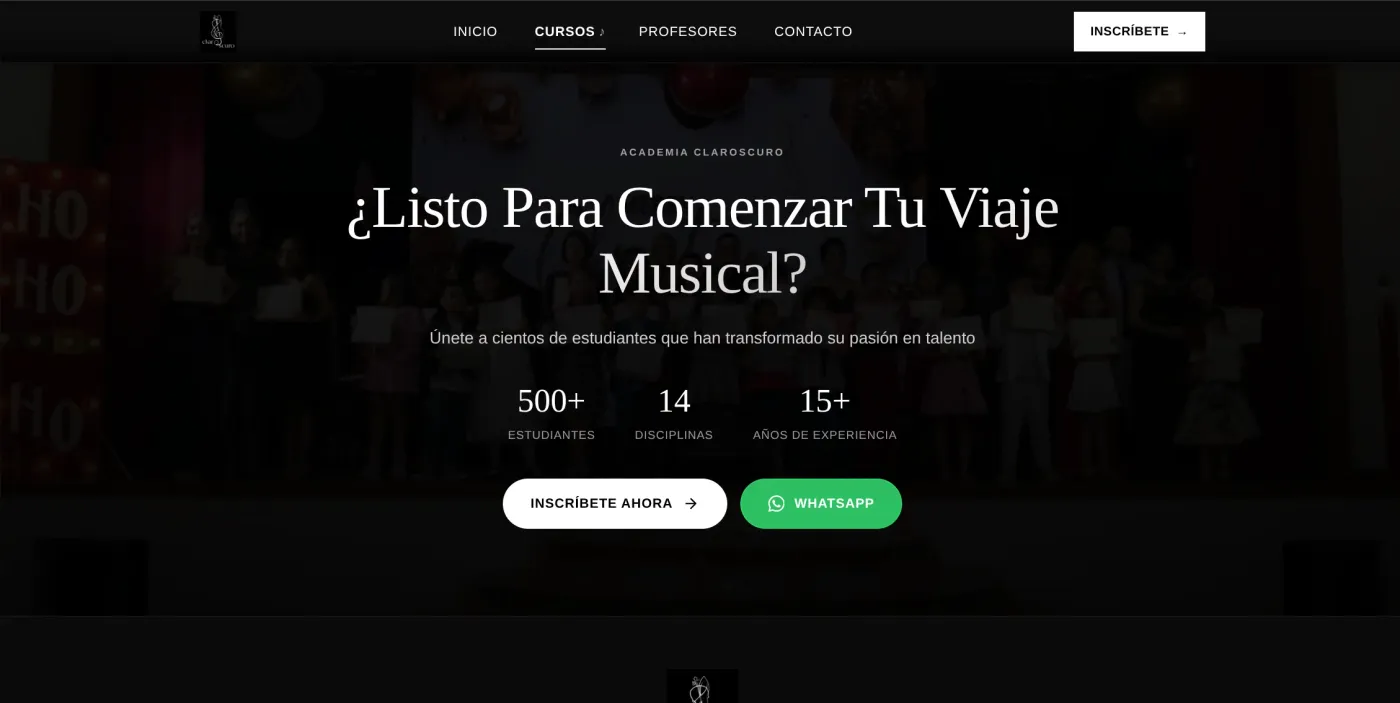 Captura de escritorio de Academia Claroscuro: Llamada a la Acción