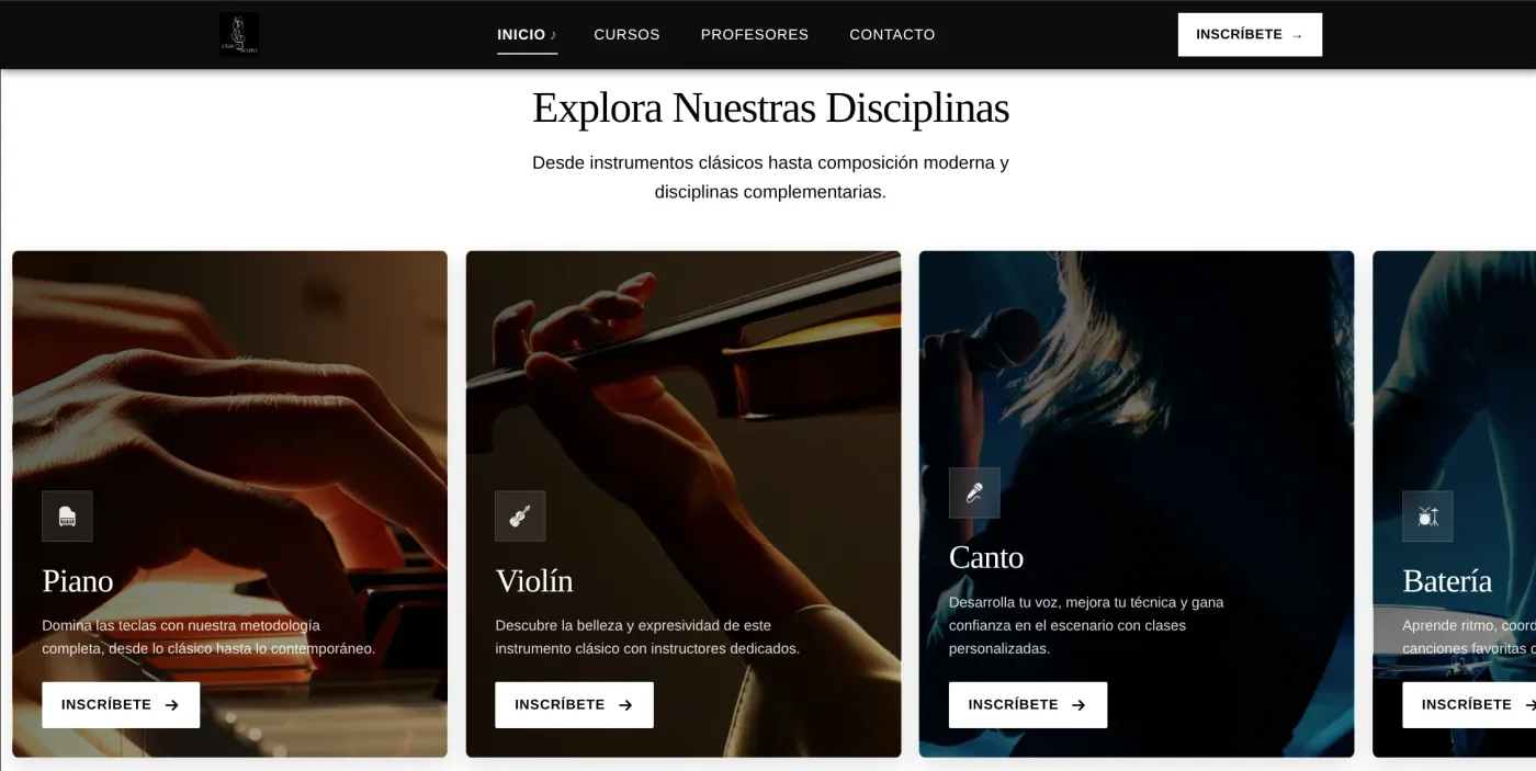 Academia Claroscuro Disciplinas Musicales