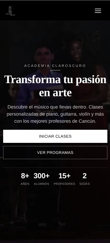 Academia Claroscuro Hero Móvil